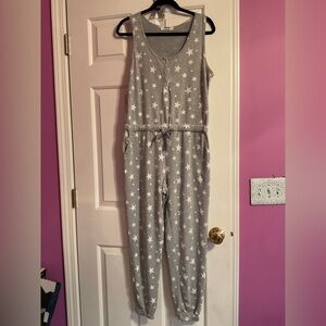 Gray Star Print Jumpsuit
